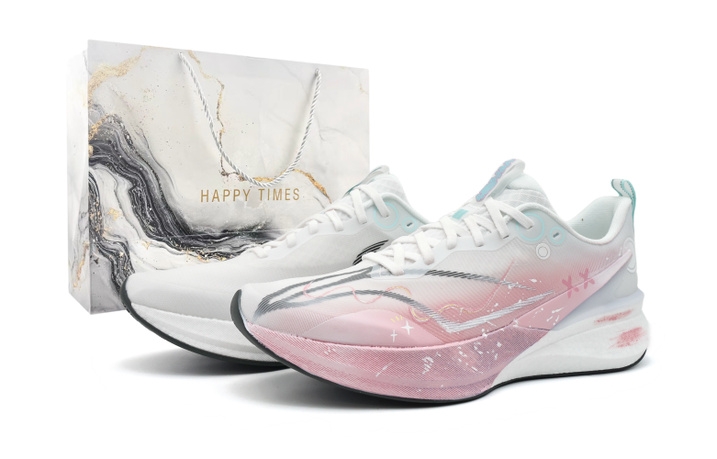 [Custom Sneakers] LiNing Red Hare 8PRO Star Pink Wind Chaser Gift Bag Edition Lightweight Comfortable Cushioning Wear-Resistant Breathable Low-Top Casual Marathon Running Shoes Men's Pink