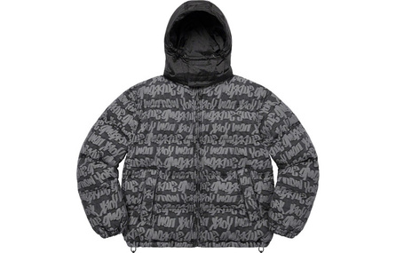 Supreme Fat Tip Jacquard Denim Puffer Jacket