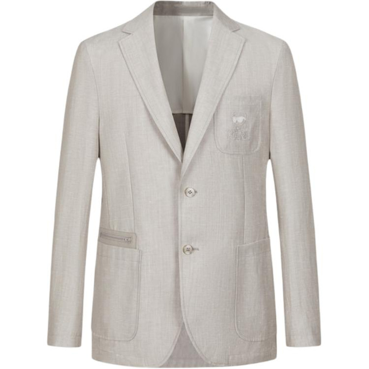 KARL LAGERFELD SS26 Commute Outdoor Premium Fashion Wool Linen Blend Long Sleeve Blazer Men's