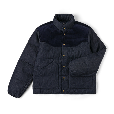 Lee Mall Same Style FW25 Warm Comfortable Version Stand Collar Mixed Fabric Design 101+ Warmth Regular Long Sleeve Loose Casual Down Jacket Men's