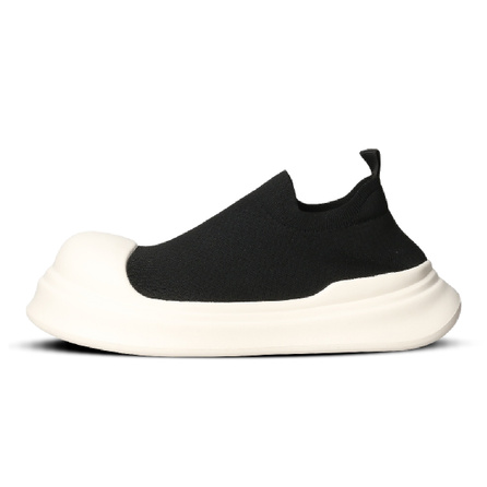 Taidian Mesh Thick Sole Fashion Versatile Wear-Resistant Breathable Low-Top Casual Shoes Men's Black
