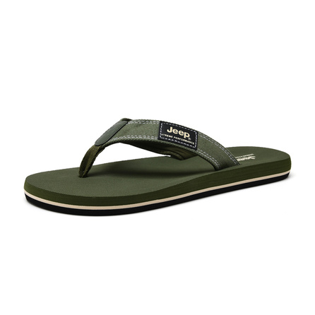 Jeep Outdoor Comfort Wear-Resistant Casual Rubber Flip-Flops Men's Green