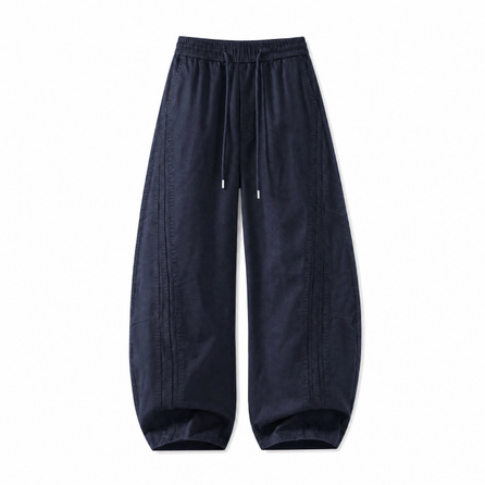 Feiyue American Retro Simple Solid Color Twill Cut Split Design Urban Trendy Drape Casual Pants Men's
