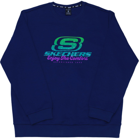 Skechers Design Print Letter Logo Sportswear Casual Comfort Crew Neck Pullover Trendy Sweatshirt Men's