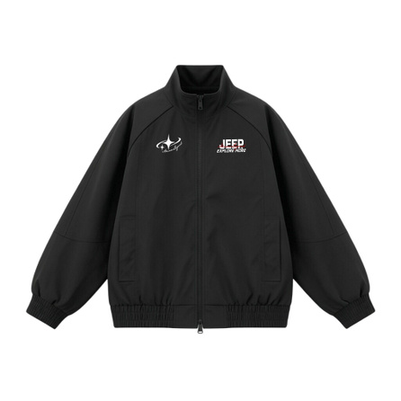 Jeep American High Street Pilot Cleanfit Oversized Line Patchwork Design Old Money Style Windproof Outdoor Coach Jacket Unisex
