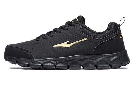 Erke Abrasion Resistant Low Top Casual Running Shoes Men's Black Gold
