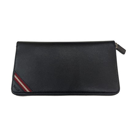 BALLY Classic Versatile Embossed Logo Leather Clutch Men's Black