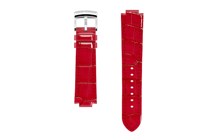 LOUIS VUITTON Letter Logo Pin Buckle Watch Strap Women's Red