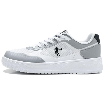 Qiaodan Zhi Zao Casual Sports Trendy Commute Anti-Slip Lightweight Breathable Low-Top Sneakers Men's Qiaodan White Mist Gray