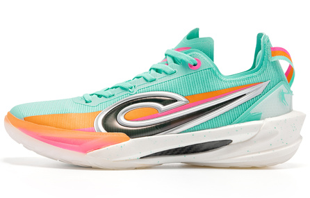 QIAODAN Fang Ci RISE 2.0 Basketball Shoes Men Low Top Mars Green/Digital Pink