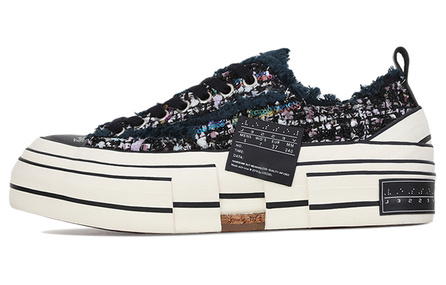 VESSEL G.o.p. Lows 'd.b. Tweed' Low-Top Canvas Shoes Unisex Black