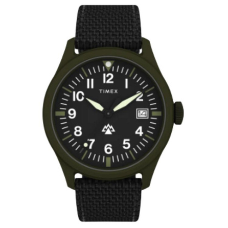 TIMEX Wristwatch Quartz Movement Eco-Friendly Material Strap 43mm Black Dial Men's Watch 30m Water Resistant
