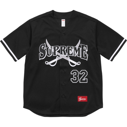 Supreme FW25 WEEK1 Swords Baseball Jersey Logo Patch Letter Logo Button-Up Short Sleeve Baseball Jersey Unisex
