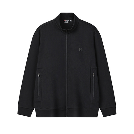 FILA WHITE Fashion Simple Classic Solid Color Casual Knit Stand Collar Jacket Men's Legend Blue