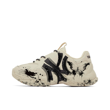 [Custom Sneakers] MLB Big Ball Chunky 'Mechanical Spirit' Ink Wash Butterfly Chinese Style Gradient Slip-Resistant Supportive Balanced Low-Top Dad Shoes Unisex Black White