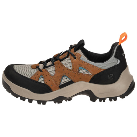 ECCO Off-Road Series Men's Low-Top Leather Outdoor Functional Shoes Black-Brown