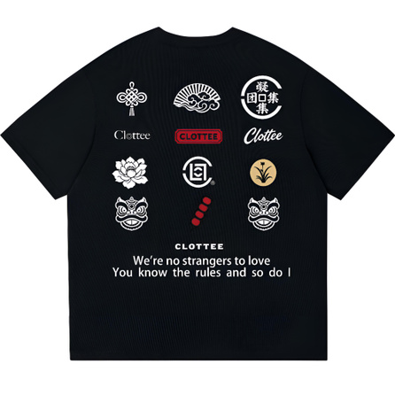CLOT X CLOTTEE 320g Pure Cotton Letter Logo Print Summer Campus Style Daily Sports Premium Edgy Breathable Trendy Versatile Couple Minimalist Casual Crewneck T-Shirt Unisex