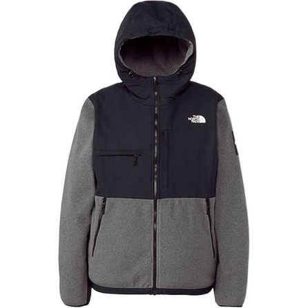 The North Face Patchwork Hooded Zip Front Straight Long Sleeve Jacket Coat Men's Gray