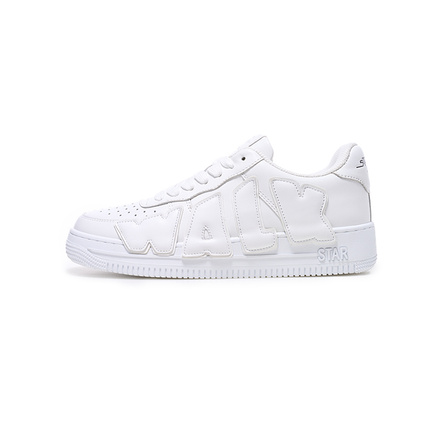 starwalk soldier Letter Logo Casual Comfortable Versatile Trendy Low-Top Sneakers Unisex White