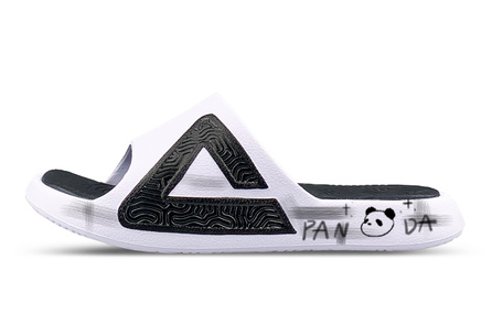 [Custom Shoes] Peak Taiji New Chinese Style 'Giant Panda' 'Old Money LQ' Home Casual Street Versatile Anti-Slip Anti-Wear Flip-Flops Unisex Black-White-Grey