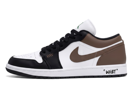 [Custom Sneakers] Jordan Air Jordan 1 Trendy Versatile Vibe Style Personalized Casual Minimalist Cushioning Anti-Slip Wear-Resistant Low-Top Vintage Basketball Shoes Men's White Brown