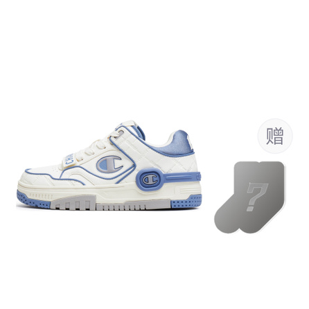 Champion Scholar Shoes Fabric Synthetic Leather C Skate V1 Mono Retro Fashion Simple Lightweight Breathable Classic Casual Simple Daily Color-Block Versatile Balance Low-Top Sneakers Unisex Cream/Eternal Blue