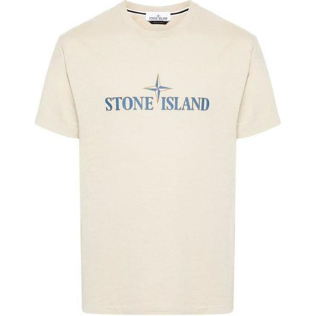 STONE ISLAND Logo Printed Crewneck T Shirt