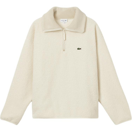 LACOSTE Loose Drop Shoulder Half-Zip Turn-Down Collar Sherpa Fleece Pullover Sweatshirt Men's