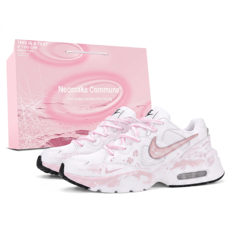 [Custom Sneakers] Nike Air Max Fusion Pink Mist Dream Chasing Couple Versatile Good-Looking Height Increasing Slimming Friend Gift Military Training Dad Shoes Wear-Resistant Low-Top Air Cushion Casual Running Shoes Unisex Pink