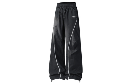 Disney Outdoor Hiking Paratrooper Pants Daily Commute Height-Enhancing Figure-Flattering Line Stitch Design Slant Pocket American Trendy Letter Logo Print Elastic Waist Comfortable Cool Breathable Genderless Cargo Pants Unisex