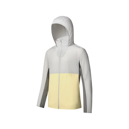 Saucony Running Training Series Woven Hooded Comfort Long Sleeve Jacket Unisex Premium Gray