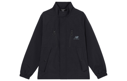 New Balance Brand Logo Casual Stand Collar Long Sleeve Jacket Men's Black