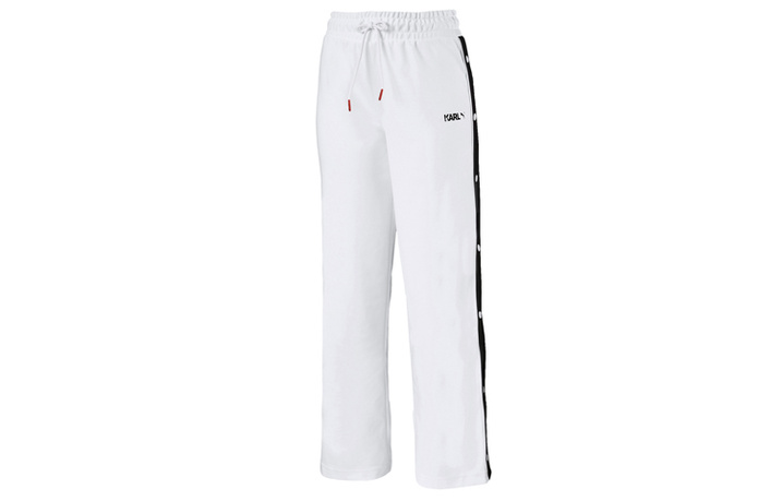 Puma Karl Lagerfeld Collaboration Drawstring Wide-Leg Sweatpants Women's White