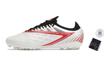 KELME Glimpse MG Rubber Short Studs Artificial Ground Anti-Slip Wear-Resistant Soccer Shoes Men's White Black Red