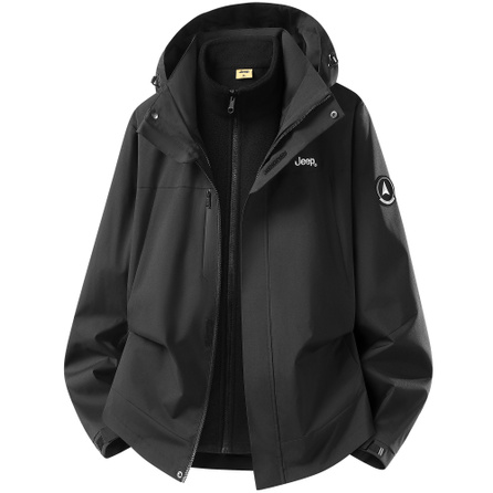 Jeep Lantu Series Urban Windproof Water-Repellent Warm Multi-Functional Versatile Casual Couple Daily Outdoor Hiking Travel 3-in-1 Detachable Fleece Liner Two-Piece Jacket Unisex
