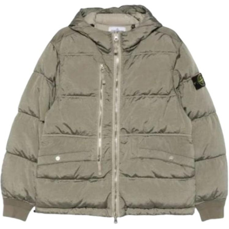 STONE ISLAND Hooded Badge Zip-Up Long Sleeve Jacket Men's