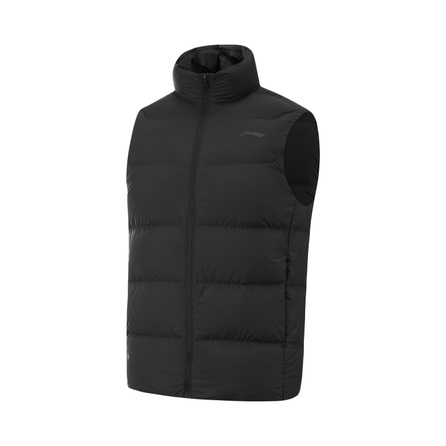 LiNing Fitness Series Stand Collar Brand Logo Stitching Down Vest Men's