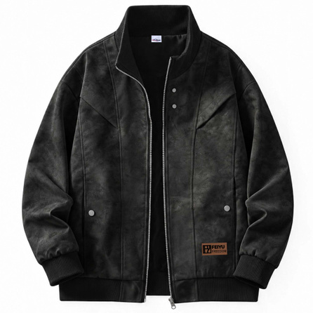 Feiyue American Vintage Trendy Brand Tie-Dye Splicing Jacket Autumn Rivet Design High Street Edgy Handsome Top Jacket Men's