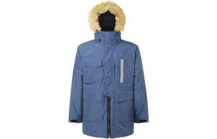 adidas 600 Fill Solid Color Warm Windproof Casual Sports Hooded Down Jacket with Fur Collar Men's Dark Blue