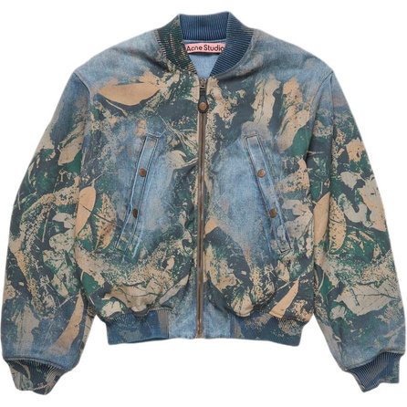 Acne Studios Printed Zip-Up Pilot Baseball Jacket Men's Brown