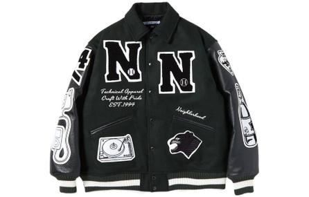 NEIGHBORHOOD FW22 Letter Pattern Applique Lapel Long Sleeve Jacket Men's