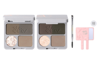VEECCI Eyebrow Pencils / Powders Women's 03 серо-коричневый + 02 темно-коричневый + двуглавая кисточка для бровей