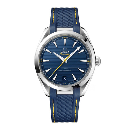 OMEGA Seamaster Series Automatic Mechanical Movement Water Resistant 150m Men's Watch Swiss 41mm Blue Dial Stainless Steel Case Rubber Strap