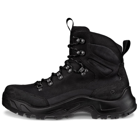 ecco Men's Leather Round-Toe Lace-Up Ankle Boots Black