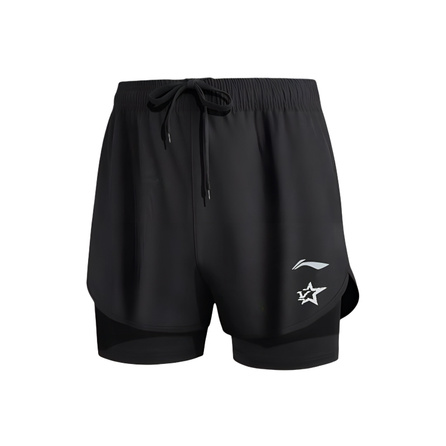[Custom Apparel] LiNing 'Grey Star & Petal' Outdoor Running Comfort Loose Sport Trendy Casual Shorts Men's