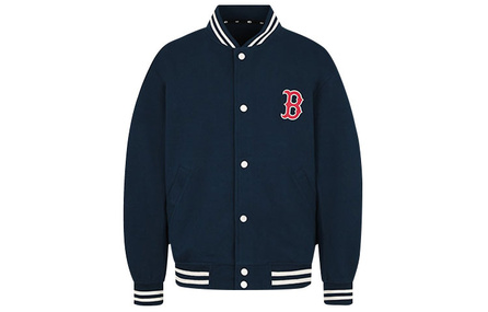 MLB Boston Red Sox Letterman Varsity Baseball Jerseys Unisex Boston Red Sox Navy Blue