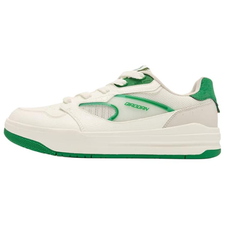 Qiaodan Casual Comfortable Slip-Resistant Wear-Resistant Lightweight Low-Top Sneakers Men's White Green