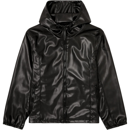 DIESEL SS26 Coated Sport Street Style Hooded Leather Jacket Men's