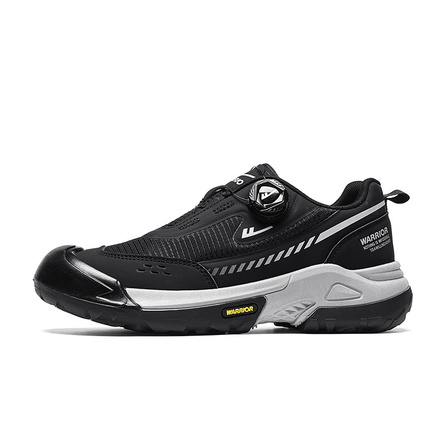 Warrior Textile Synthetic Leather Fashion Versatile Trendy Classic Daily Commute Anti-Slip Wear-Resistant Breathable Supportive Balanced Lightweight Low-Top Casual Lifestyle Shoes Men's Black Grey