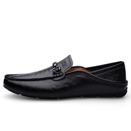 Mulinsen Cow Leather Large Size British Style Business Leather Shoes Soft Leather Soft Sole Comfort Slip-On Daily Commute Casual Shoes Men's